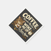 Serviette En Papier Café parce que le chat m'a réveillé (Coin)