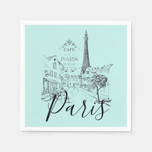 Serviette En Papier Café Paris Napkins (Devant)