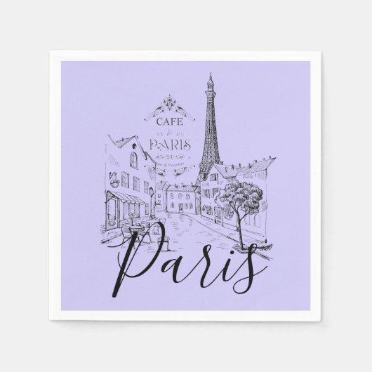 Serviette En Papier Cafe Paris Serviettes (Devant)