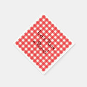 Serviette En Papier Café rouge classique En vichy pique-nique (Coin)
