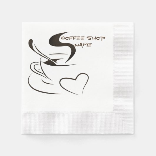 Serviette En Papier Café tasse à vapeur conception barista (Devant)