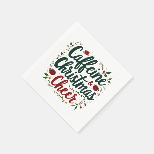 Serviette En Papier Caféine et Noël Cheer Café Amateurs (Coin)
