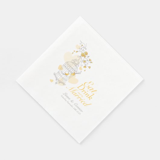 Serviette En Papier Cage à oiseaux de mariage manger boire marié servi (Coin)