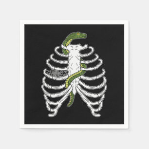 Serviette En Papier Cage De Rib Squelette Os Avec Serpent Vert Hallowe