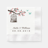 Cage d'oiseaux Brown Russe Mariage papier serviett