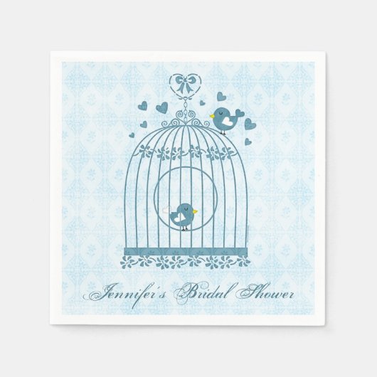 Serviette En Papier Cage d'oiseaux nuptiaux (Devant)