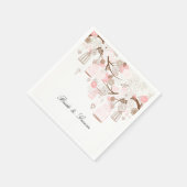 Serviette En Papier Cages d'oiseaux et fleurs (Coin)