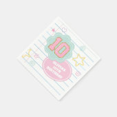 Serviette En Papier Cahier de notes Varsity preppy pastel patch 10e an (Coin)