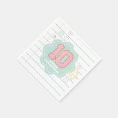 Serviette En Papier Cahier de notes Varsity preppy pastel patch 10e an (Coin)