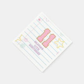 Serviette En Papier Cahier Varsity prépa pastel patch 11e anniversaire (Coin)