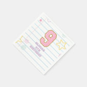 Serviette En Papier Cahier Varsity preppy pastel patch 9e anniversaire (Coin)