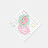 Serviette En Papier Cahier Varsity preppy pastel patch 9e anniversaire (Coin)