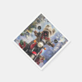 Serviette En Papier Cairn Terrier Chien équitation Moto Noël (Coin)