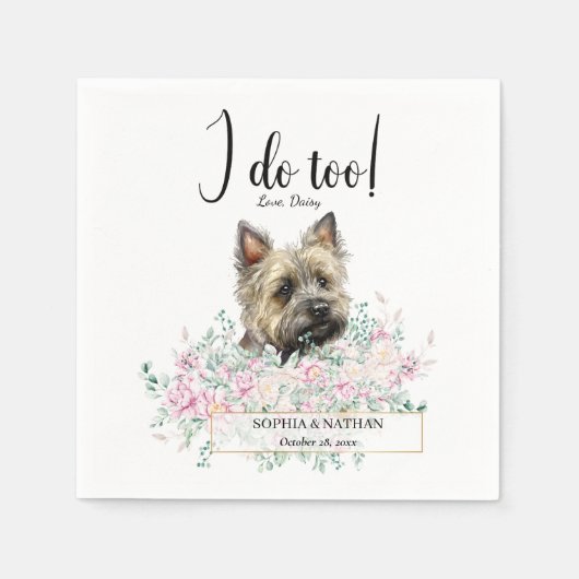 Serviette En Papier Cairn Terrier Chien Mariage Cocktail Serviettes (Devant)