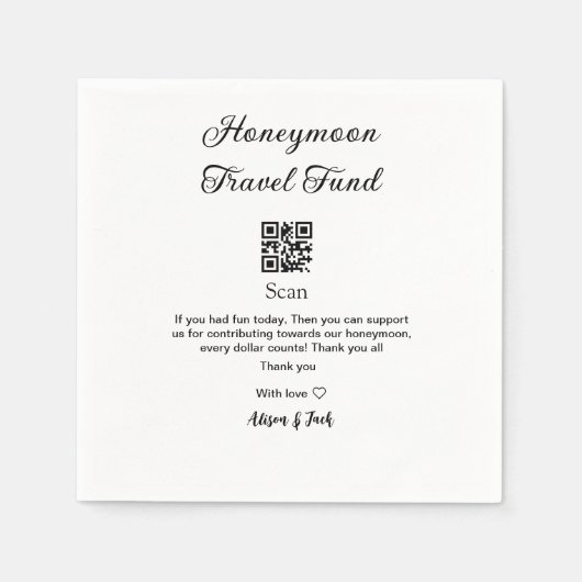 Serviette En Papier Caisse de lune de miel scannez le code QR ajouter  (Devant)