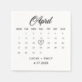 Serviette En Papier Calendrier avril Mariage noir foncé (Devant)