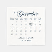 Serviette En Papier Calendrier de décembre Mariage bleu foncé (Devant)