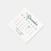 Serviette En Papier Calendrier de décembre Mariage bleu foncé (Coin)