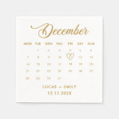 Serviette En Papier Calendrier de décembre Mariage Gold Napkins (Devant)