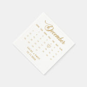 Serviette En Papier Calendrier de décembre Mariage Gold Napkins (Coin)
