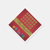 Serviette En Papier Calendrier de l'Avent Ornements de Noël (Coin)