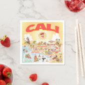 Serviette En Papier Cali Cartoon California Papier Napkin (En situation)