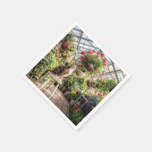 Serviette En Papier Calico Cat on a Stool in a Greenhouse (Coin)