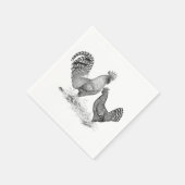 Serviette En Papier California Grey Rooster and Hen (Coin)