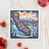 Serviette En Papier California Map Vector Art (En situation)