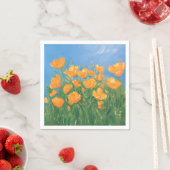 Serviette En Papier California Poppy Field Sky Impressionniste Peintur (En situation)