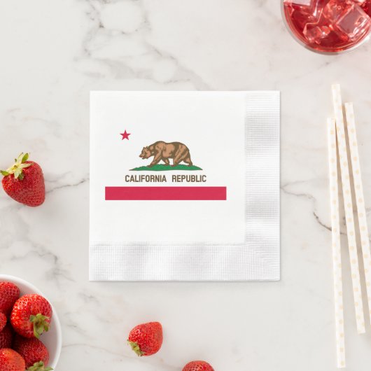 Serviette En Papier California State Flag Design (En situation)