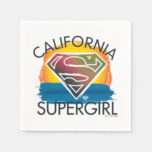 Serviette En Papier California Supergirl Sunset Graphic (Devant)