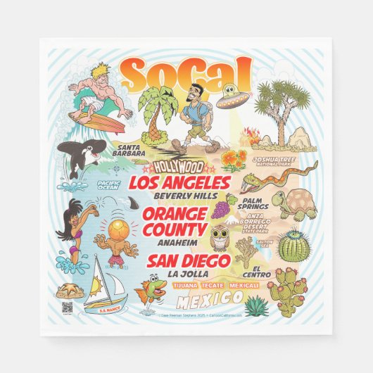 Serviette En Papier Californie du Sud (Devant)