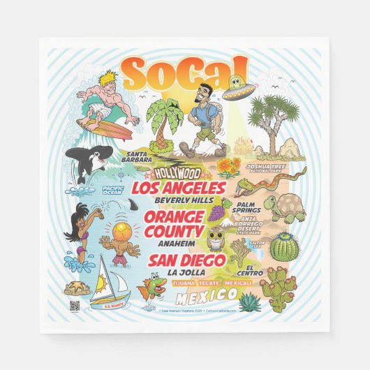 Serviette En Papier Californie du Sud (Devant)