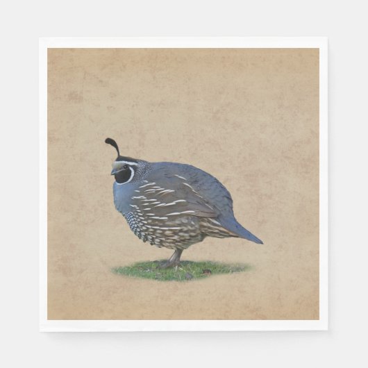 SERVIETTE EN PAPIER CALIFORNIE QUAIL (Devant)