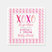 Serviette En Papier Câlins & Bisous (XOXO) Saint Valentin Enterrement  (Devant)