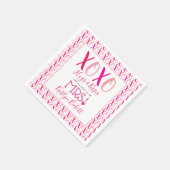 Serviette En Papier Câlins & Bisous (XOXO) Saint Valentin Enterrement  (Coin)