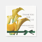 Serviette En Papier Calla Jaune Lys Mariage Élégant Serviettes Personn (Devant)