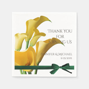 Serviette En Papier Calla Jaune Lys Mariage Élégant Serviettes Personn