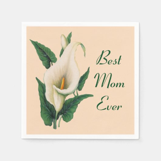 Serviette En Papier Calla Lilies Meilleure maman jamais (Devant)