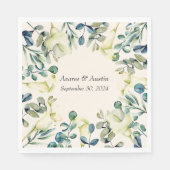 Serviette En Papier Calla Lily et Eucalyptus blancs (Devant)