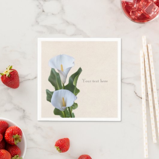 Serviette En Papier Calla Lily Fleurs Floral Élégant Mariage nuptial (En situation)