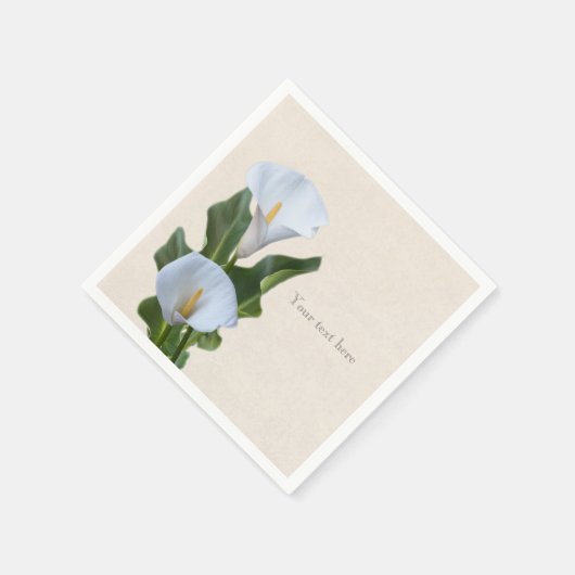 Serviette En Papier Calla Lily Fleurs Floral Élégant Mariage nuptial (Coin)