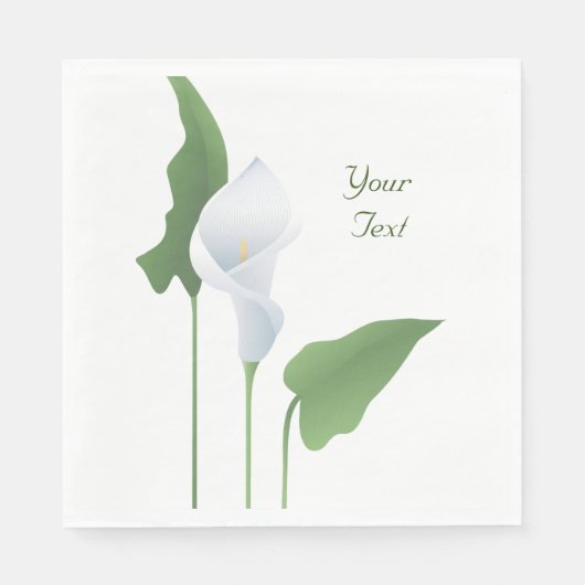 Serviette En Papier Calla Lily Floral Papier personnalisé serviettes (Devant)