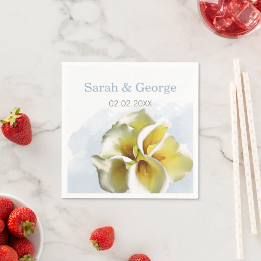 Serviette En Papier calla lys Mariage serviettes personnalisées (En situation)