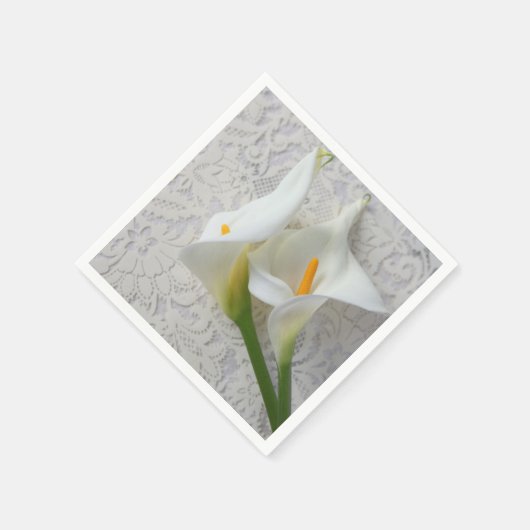 Serviette En Papier Calla ment sur des textures blanches (Coin)