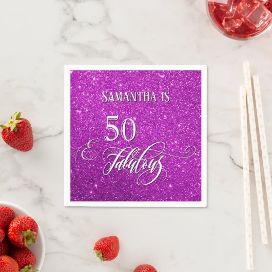 Serviette En Papier Calligraphie 50 & fabuleuse de la Parties scintill (En situation)