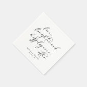 Serviette En Papier Calligraphie Aimer rire et heureux toujours après (Coin)