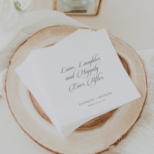 Serviette En Papier Calligraphie Amour Rire et À jamais
