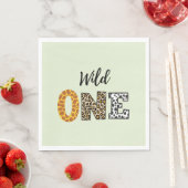 Serviette En Papier Calligraphie animale vert sauvage un (En situation)